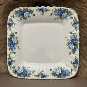 Rare Royal Albert “Moonlight Rose” Square Serving Plate 9.2” Bone China, England